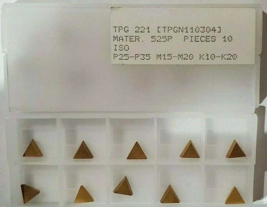 10 New TPG 221 Gold Carbide Inserts Lathe Made by PRAMET (A SECO Company)