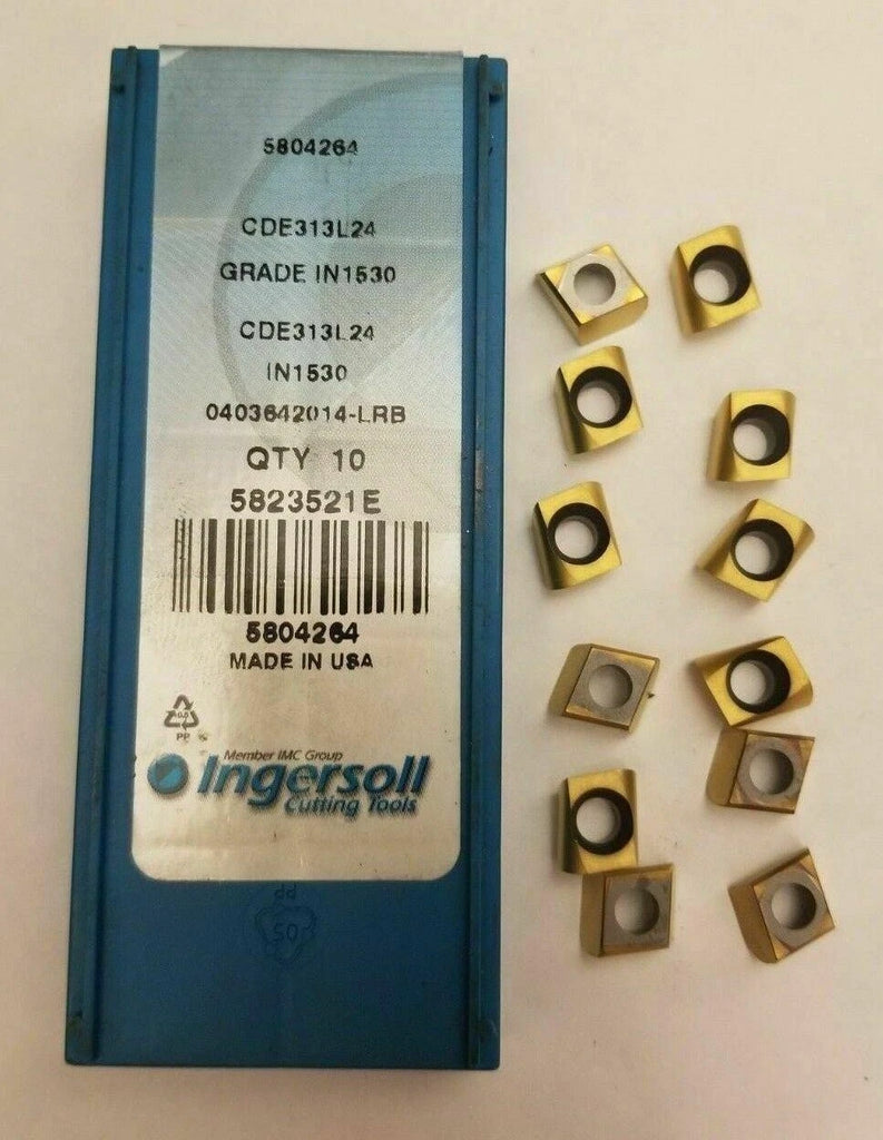 12 Pcs Ingersoll Cutting Tools CDE313L24 IN1530 5804264 Lathe Carbide Inserts