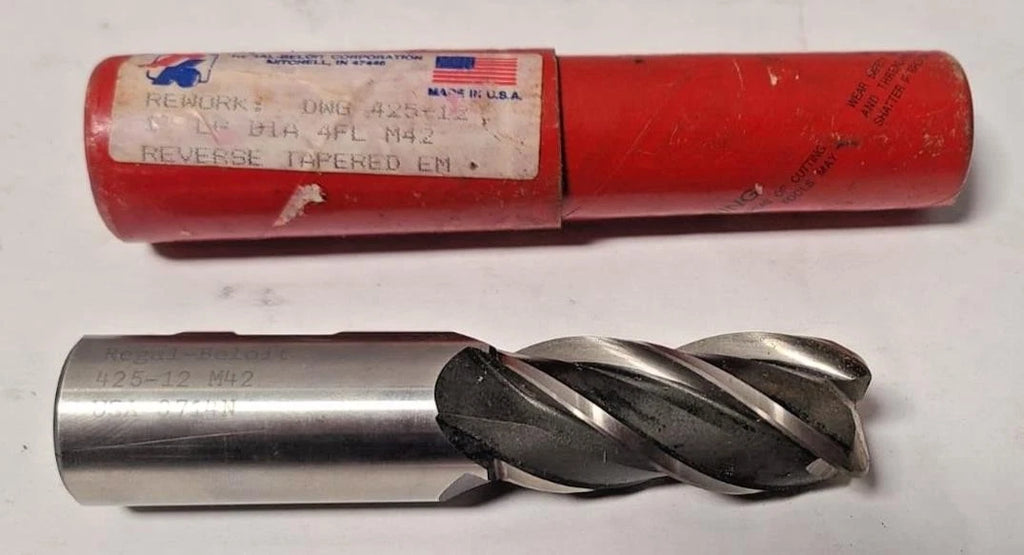Regal Beloit 4 Flutes End Mill High Speed Steel HSS USA 1" Shank New