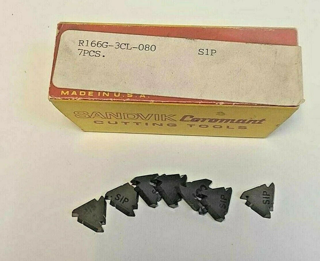 SANDVIK Coromant R166G-3CL-080 S1P Lathe Carbide Inserts 7 Pcs New Threading