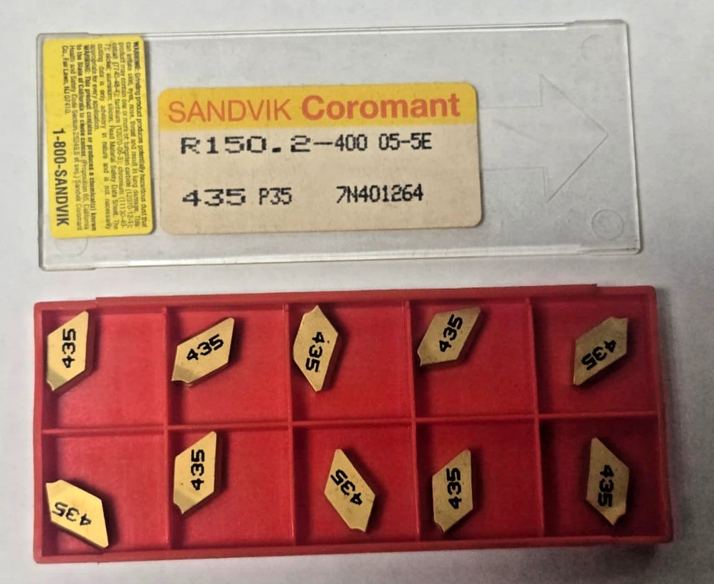 SANDVIK Coromant R150.2-400 05-5E 435 P35 Grooving Lathe Carbide Inserts 10 Pcs