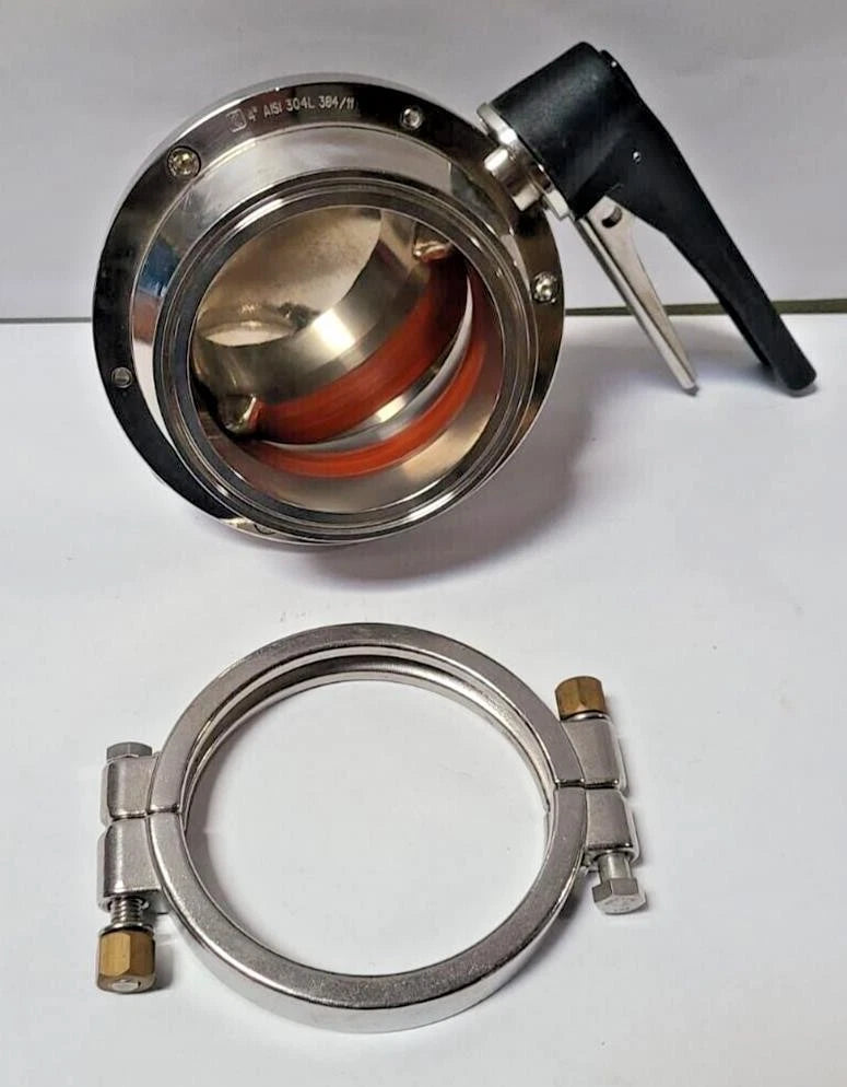 304L 4" AISI 384/11 MANUAL 2 POSITION BUTTERFLY VALVE Stainless Steel