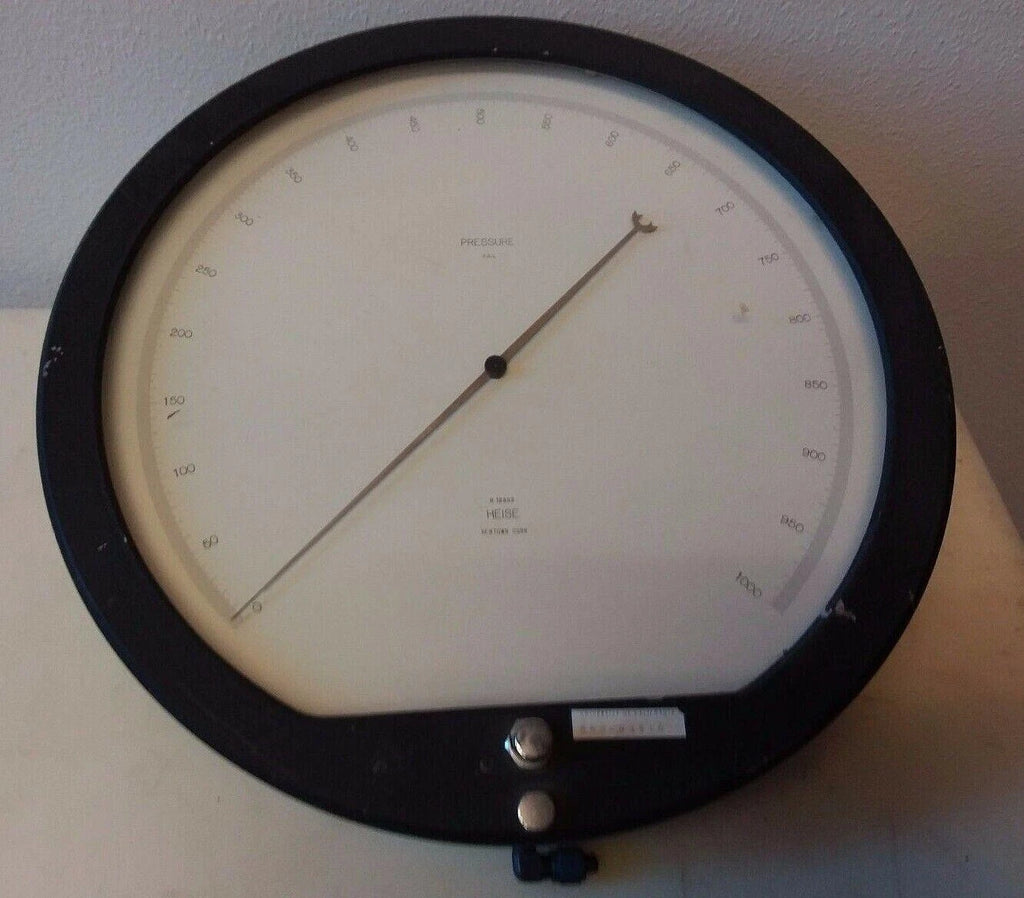 HEISE Pressure Gauge 0-1000 16" Psi Divisions Test Gage Newtown Conn H 12983