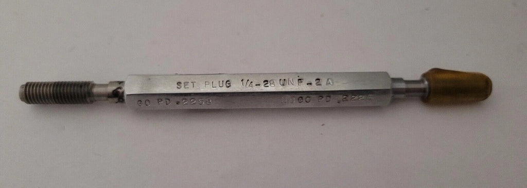 1/4-28 UNF-2A Hemco GO & NO GO Thread Plug Gage GO P.D. .2258 & NOGO PD .2225