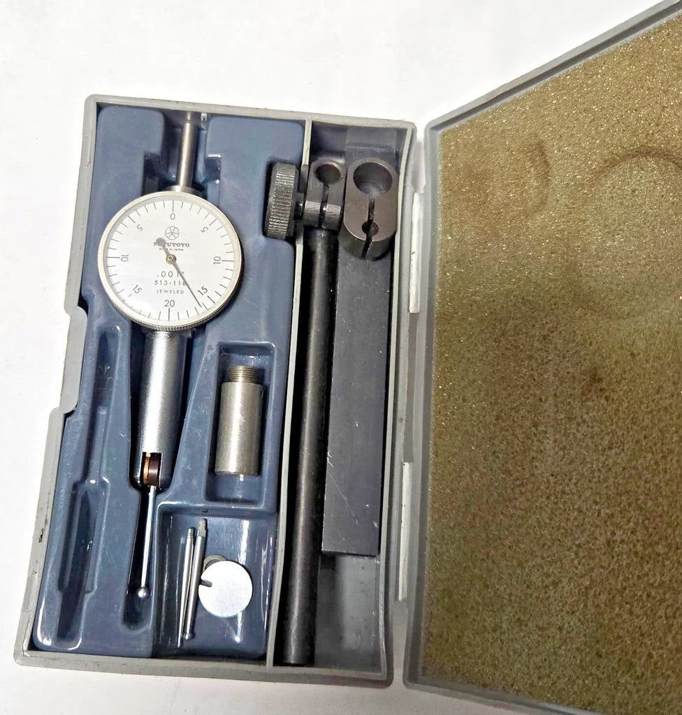 Mitutoyo .001" 513-118 JEWELED Test Dial Indicator Set