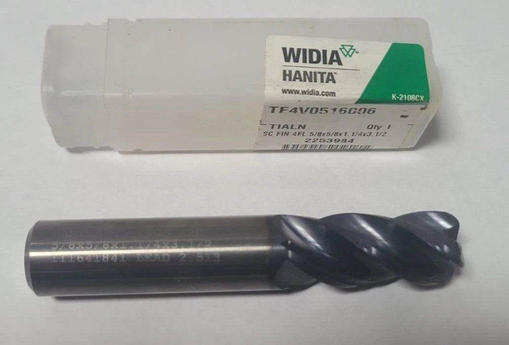 Hanita Carbide End Mill 4 Flutes 5/8 x 5/8 x 1-1/4 x 3-1/2 Sharpen