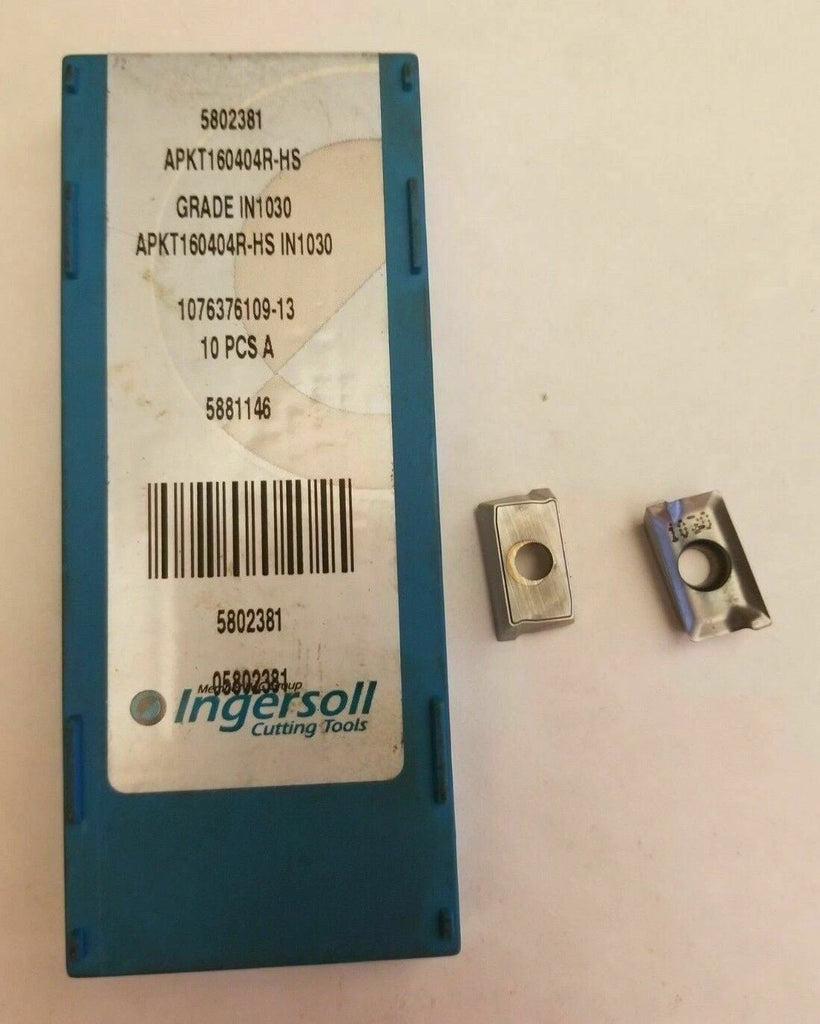 2 Pcs Ingersoll Cutting Tools APKT160404R-HS IN1030 5802381 Mill Carbide Inserts