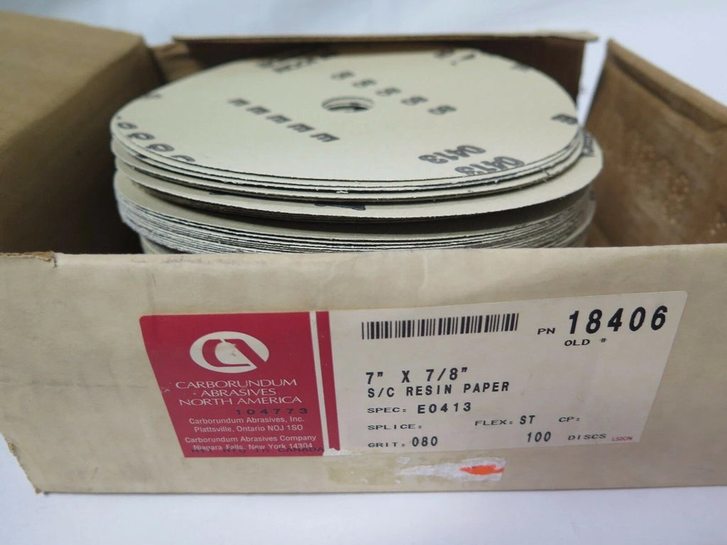 Carborundum Abrasives 7" x 7/8" S/C Resin Paper 18406 E0413 Grit 80 100pcs New