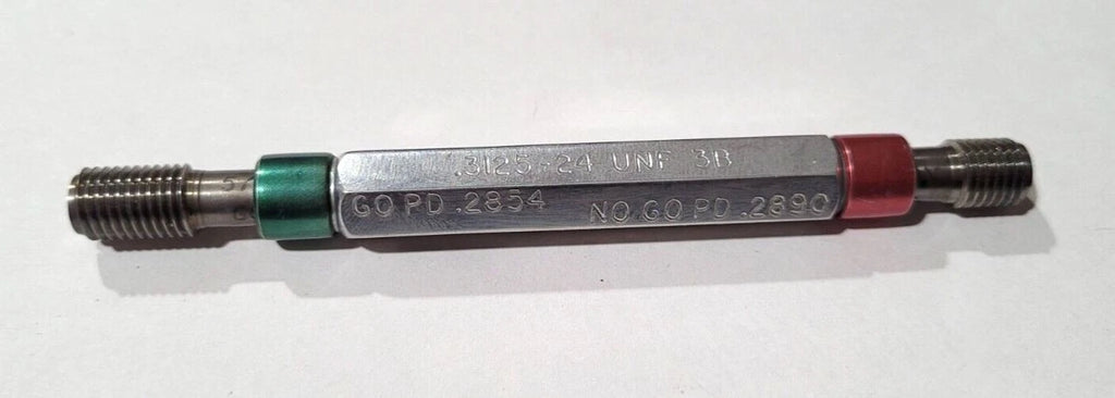 .3125-24/ 5/16-24 UNF 3B GO & NO GO Thread Plug Gage GO P.D. .2854 & NOGO .2890