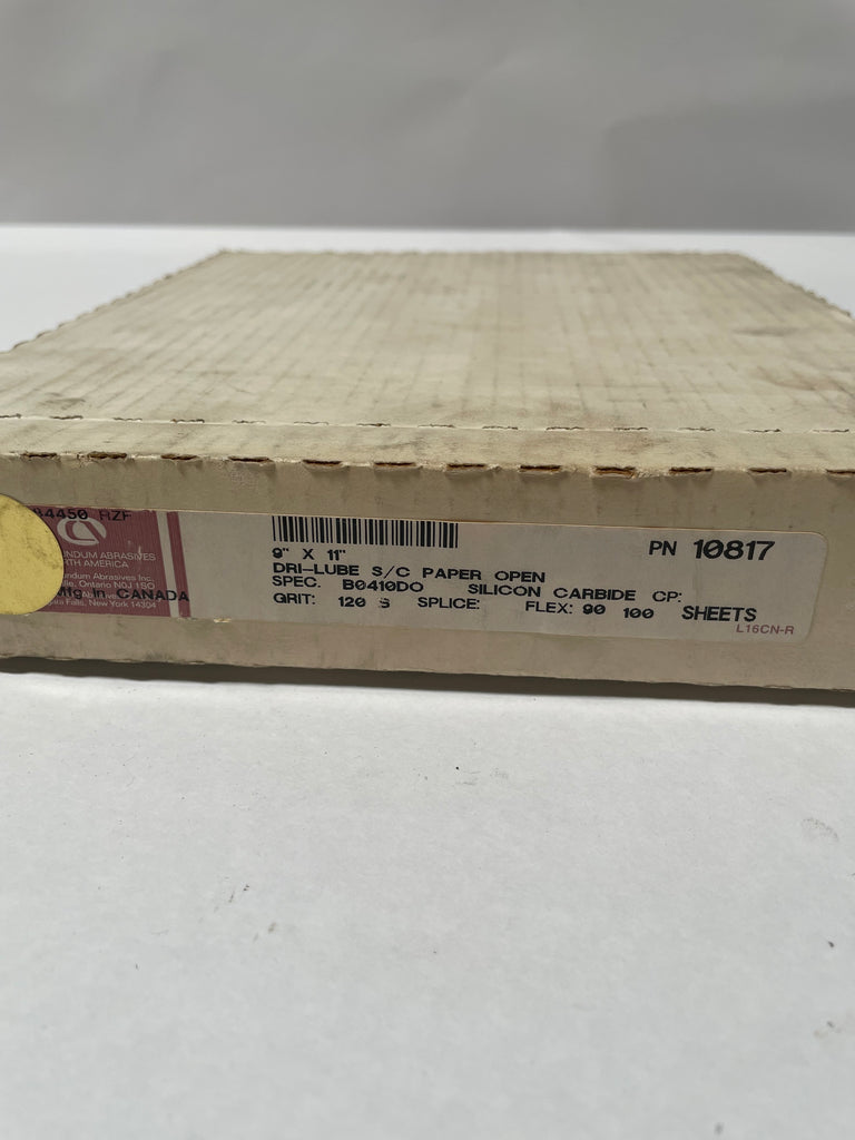 Carborundum 10817 Dri-Lube Silicon Carbide Paper 9x11 120 Grit 100 Sheets