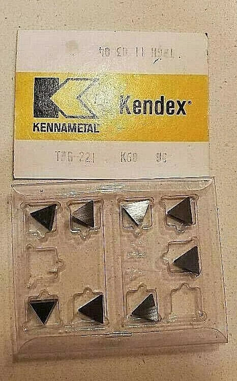 KENNAMETAL KENDEX TPG 221 K68 TPGN 11 03 04 Lathe Carbide 8 Inserts Mill New