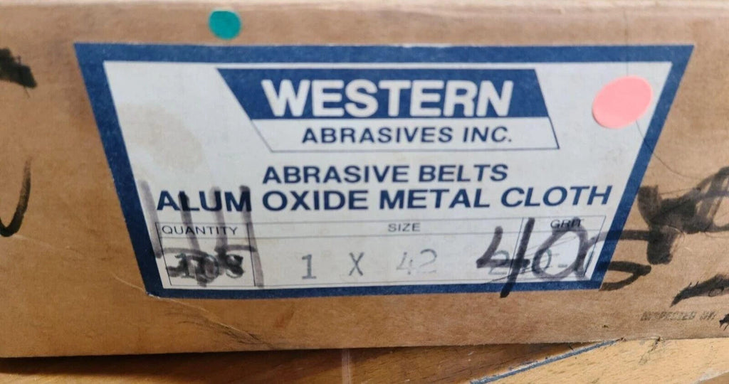 44 Western Abrasive Sanding Belt 1" x 42" Size 40G Grit ALUM OXIDE Metal CLOTH