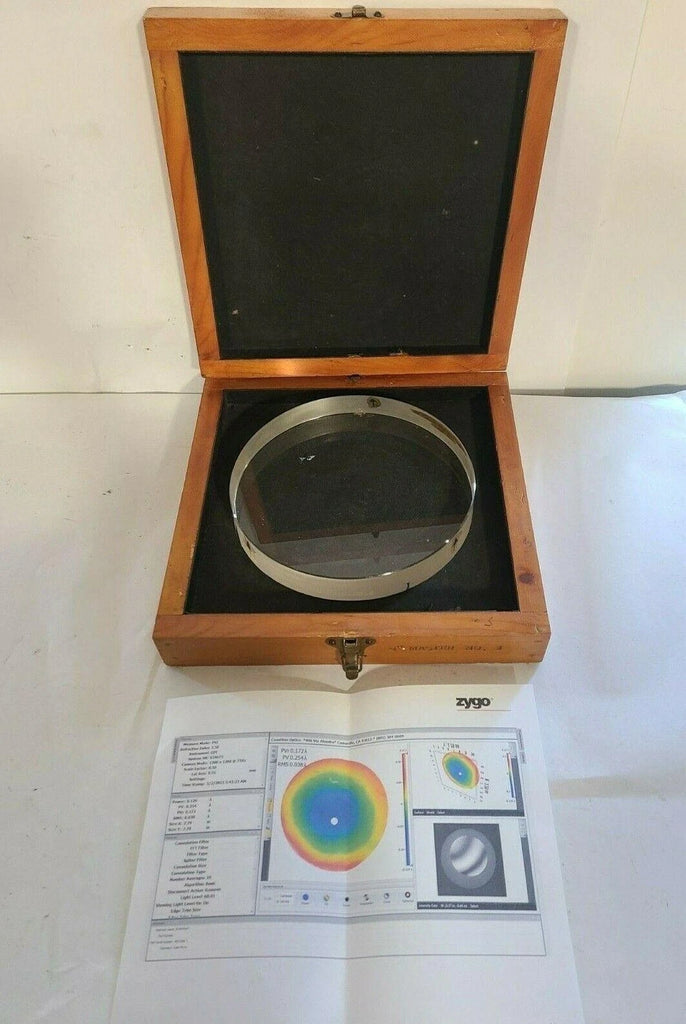 8" Optical Flat Fused Quartz Master No. 3 Accuracy 1/4 Wave