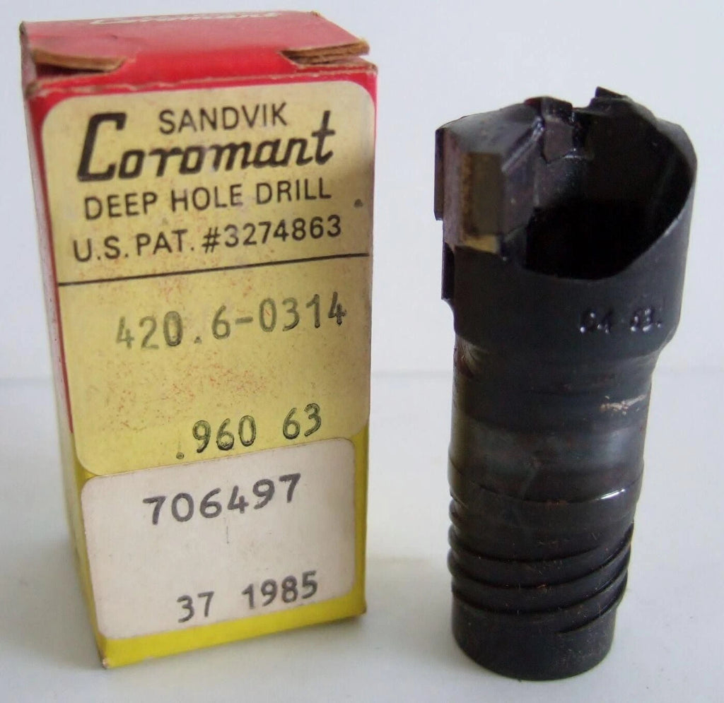 SANDVIK Coromant Carbide Ejector Deep Hole Drill .960 Diameter 420.6-0314 New