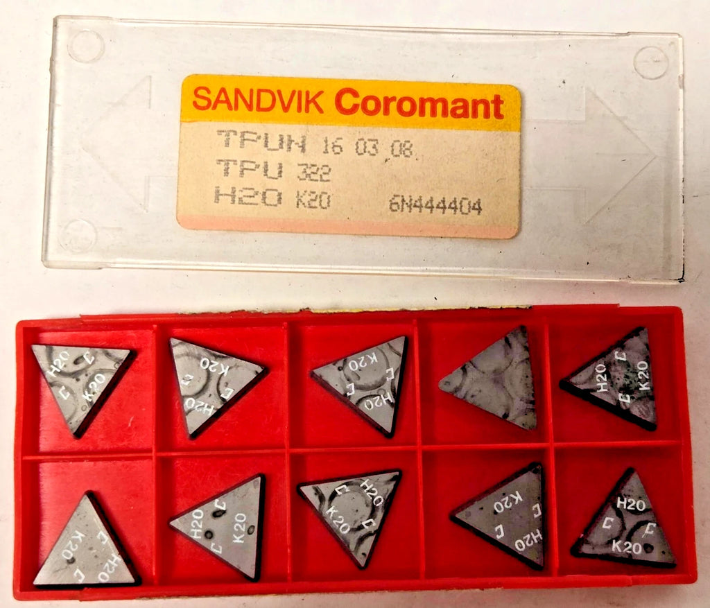 SANDVIK Coromant TPU 322 H20 K20 TPUN 16 03 08 Lathe Mill Carbide Inserts 10 Pcs