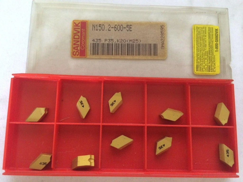 10 Pcs SANDVIK Coromant N150.2 600 5E 435 P35 Grooving Lathe Carbide Inserts New