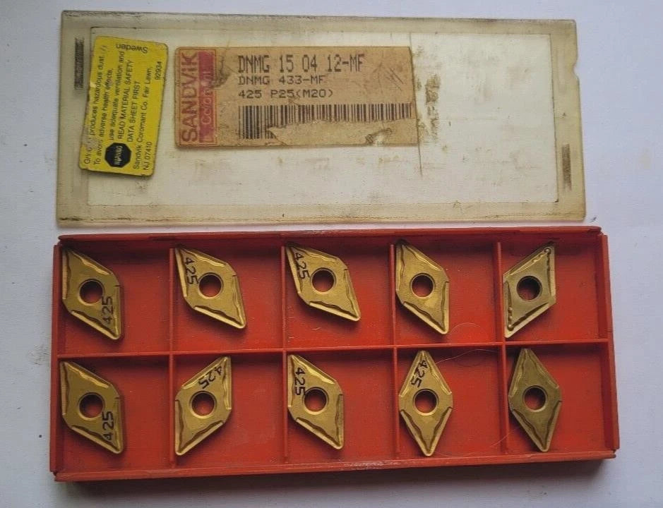10 Pcs SANDVIK Coromant DNMG 433-MF 425 P25 Carbide Inserts DNMG 15 04 12-MF