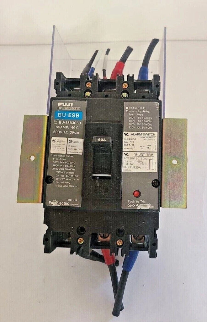 Fuji BU-ESB 3060 Circuit Breaker 60 Amp 600 VAC 3 Pole BU-ESB3060