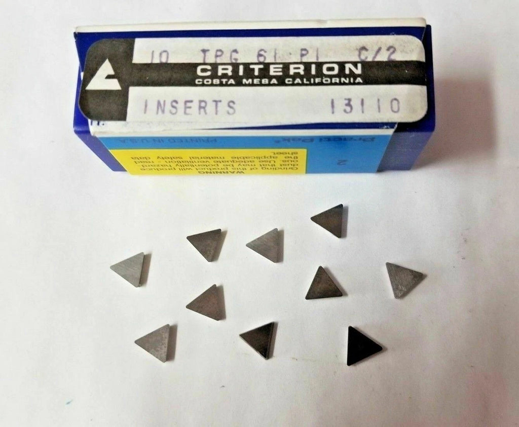 Criterion TPG 61 PI C/2 Carbide Inserts 10 Pcs Lathe Turning New Mill Tools