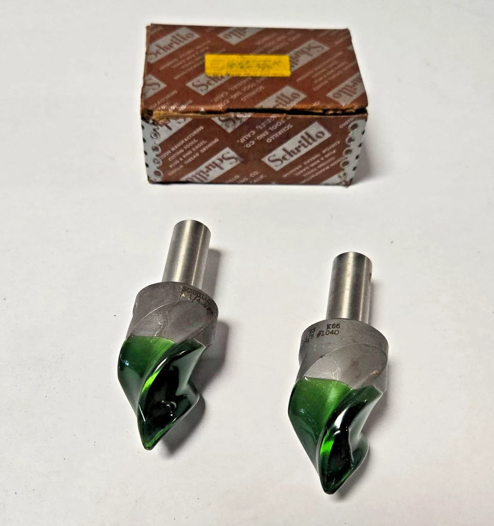 Schrillo 1-1/4" High Speed Steel Countersink 60 Degree 5/8 #1040 USA Lot of 2