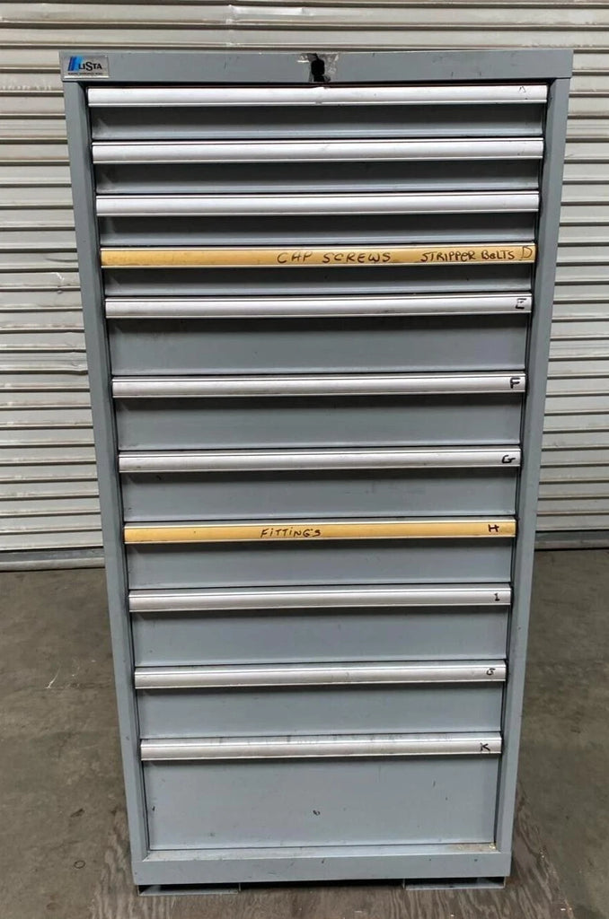 LISTA Cabinet 11 Drawers Industrial Tool Parts Storage 28 x 28 x 59