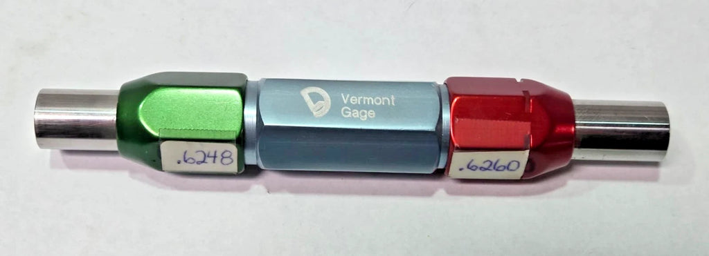 Vermont THREAD PLUG GAGE .6248 GO PD NO GO PD .6260