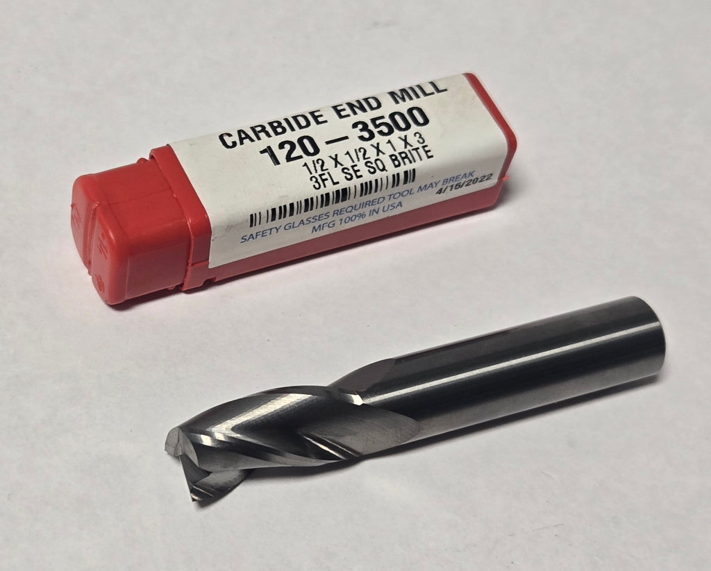 Brand New HTC Solid Carbide End Mill 1/2" USA Made 3 Flute 120-3500