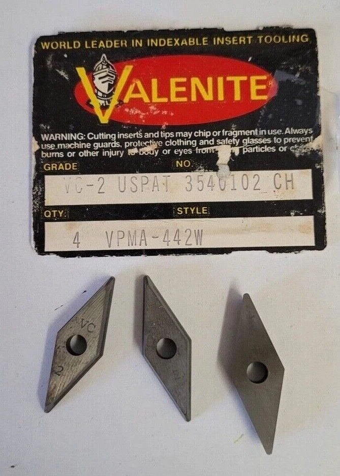3 Pcs VALENITE VPMA-442W VC-2 Carbide Inserts Turning Lathe Tools Mill