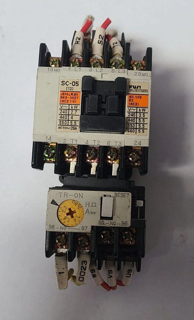Fuji Electric SC-05 Contactor 10HP W/ TR-0N Overload Relay Cover 600V AC Max