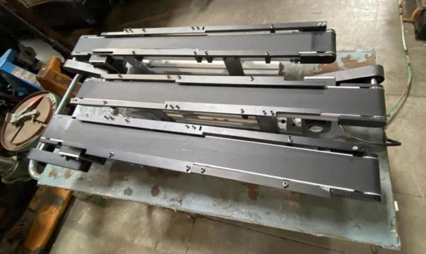 Lot of 3 Belt Conveyor 39" x 3" Guide Rail Motor Driver 120V Aluminum Extrusion