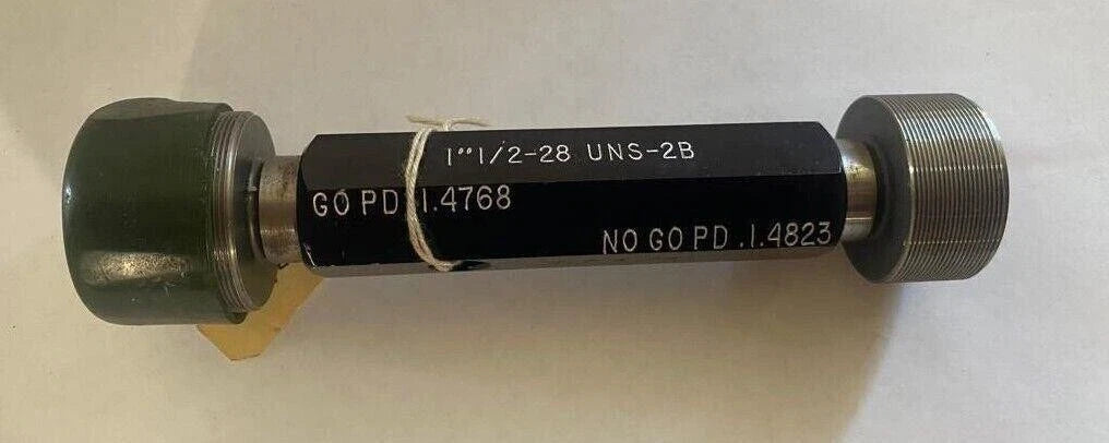 THREAD PLUG GAGE 1" 1/2 - 28 UNS 2B PD 1.4768 GO NO GO 1.4823
