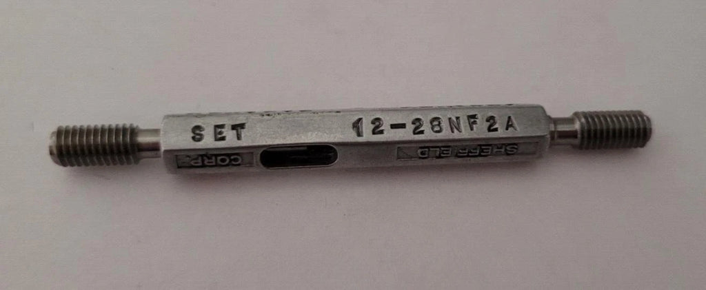 12-28 NF 2A Sheffield GO & NO GO Thread Plug Gage GO P.D. .1918 & NOGO PD .1886