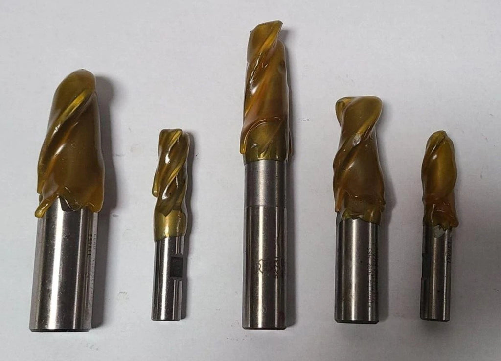 Mixed Sizes HSS End Mill High Speed Steel 3/4" 1/2" 1" OSG Hanita Bridgeport 5Pc