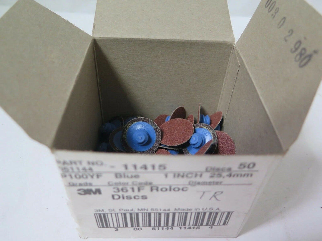 3M 1" 361F 11415 Roloc Blue Discs PN: 051144 P100YF Qty 50 Brand New
