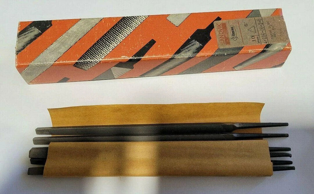 6 Pcs Sandvik 6” Taper Slim DBL Cut Files 4-286-06-2-0 New