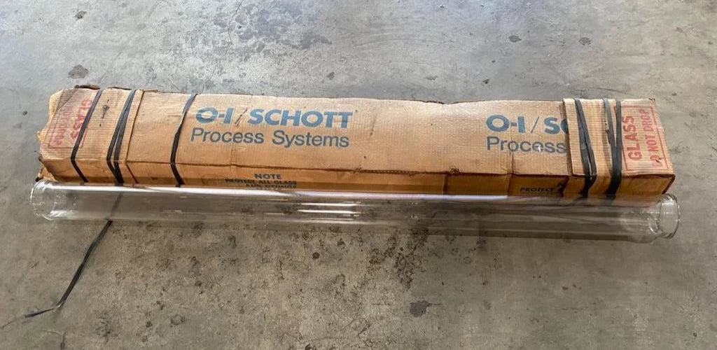 Lot of 2 Glass STD Flange Pipe Glass Tube 3 x 55 Schott