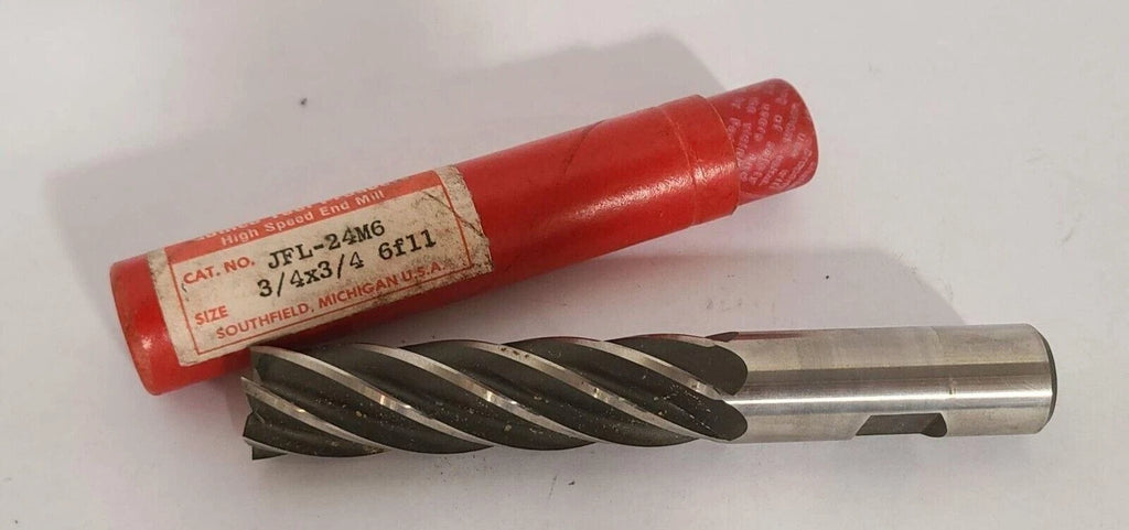 Quinco Tool Products 6 Flutes HSS High Speed 3/4 Diameter End Mill JFL-24M6 USA