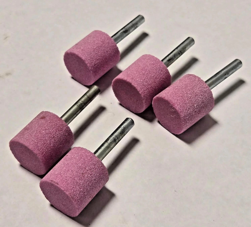 5 Carborundum Abrasive Ball Stone Mount Buffing Grinding 1" x 1" Shank 1/4" Dia