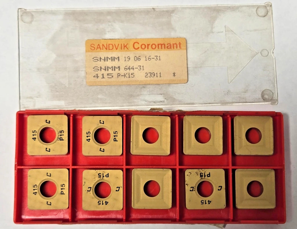 SANDVIK Coromant SNMM 544-71 16 06 16-71 415 P-K15 Lathe Carbide 10 Inserts Gold