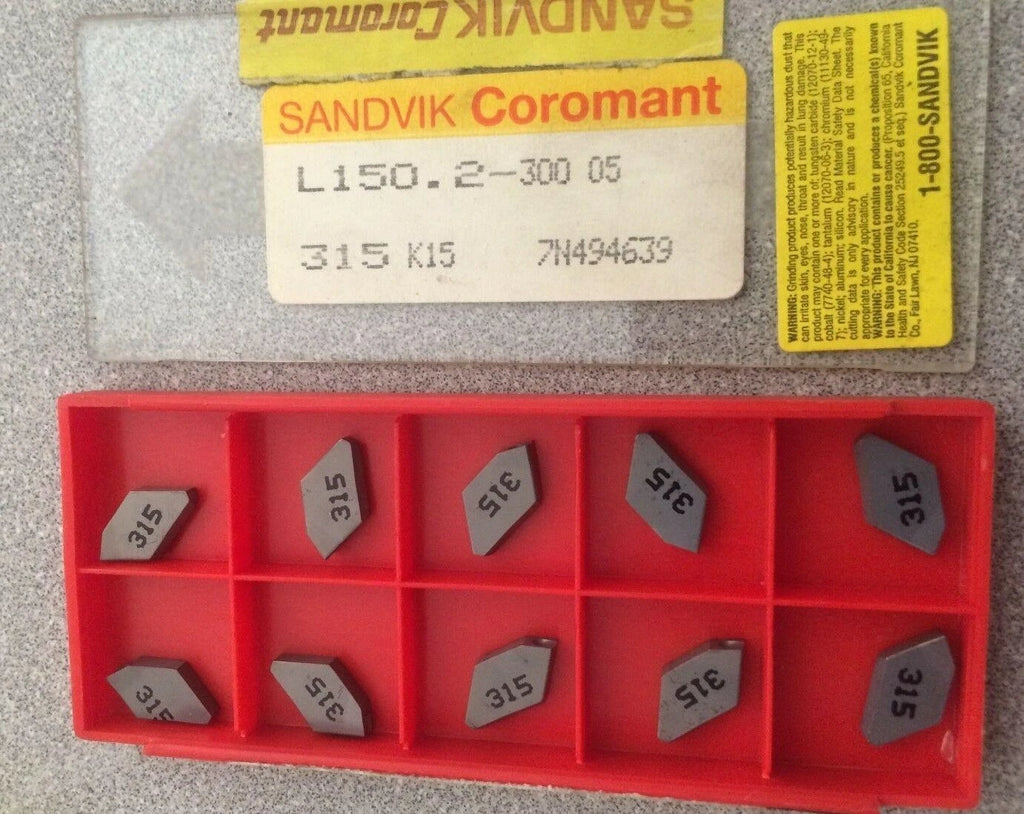 SANDVIK Coromant L150.2 300 05 315 K15 Grooving Lathe Carbide Inserts 10 Pcs New