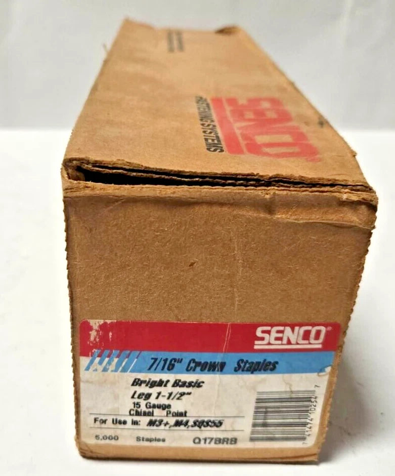 Senco 7/16" Crown 1-1/2" Leg 15 Ga Galvanized Sencote Heavy Wire Staples Q17BAB