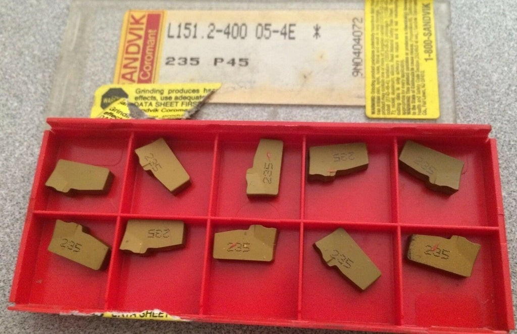 SANDVIK Coromant L151.2-400 05-4E 235 P45 Lathe Grooving Carbide 10 Inserts Gold