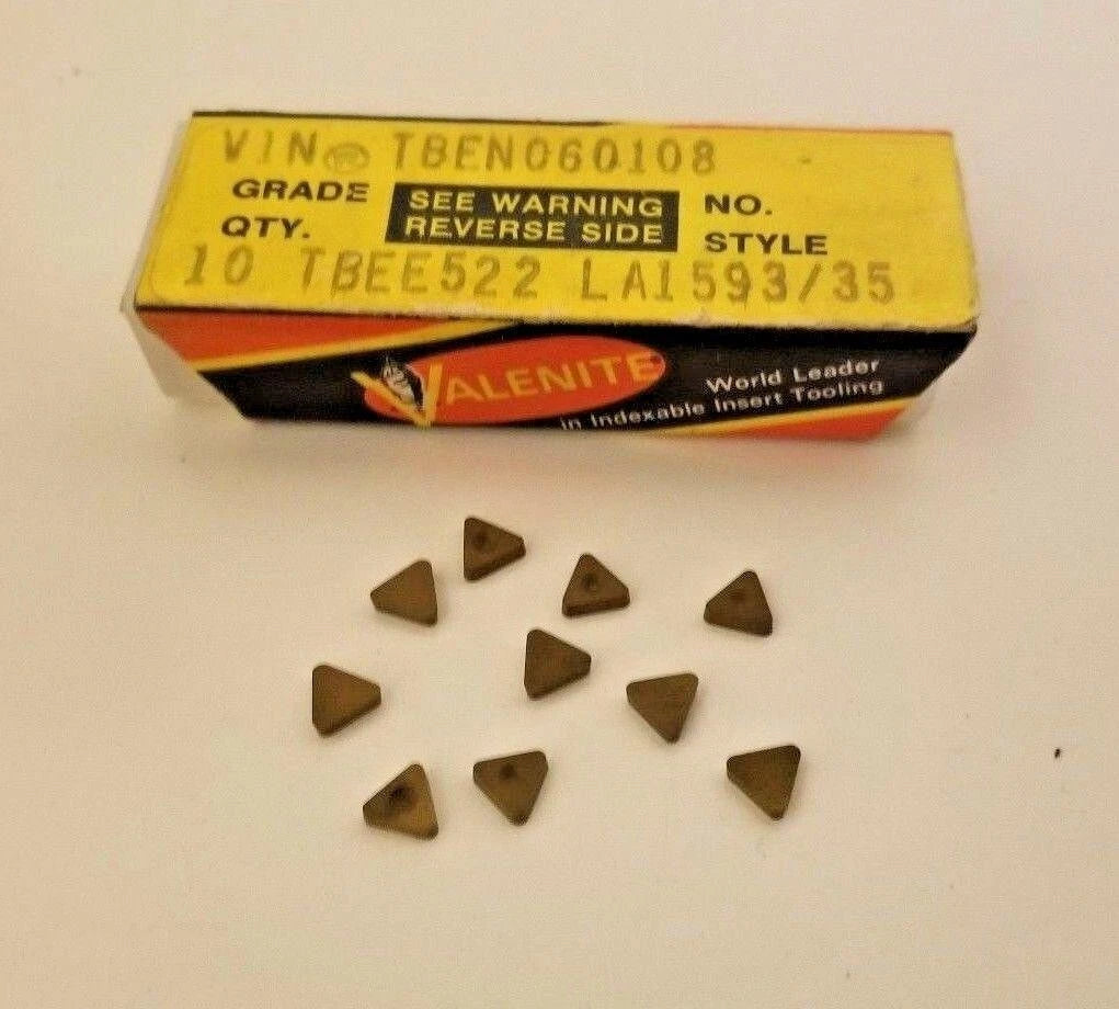 Valenite TBEN060108 TBEE522 LA1593/35 Lathe Carbide Inserts 10 Pcs Tools New