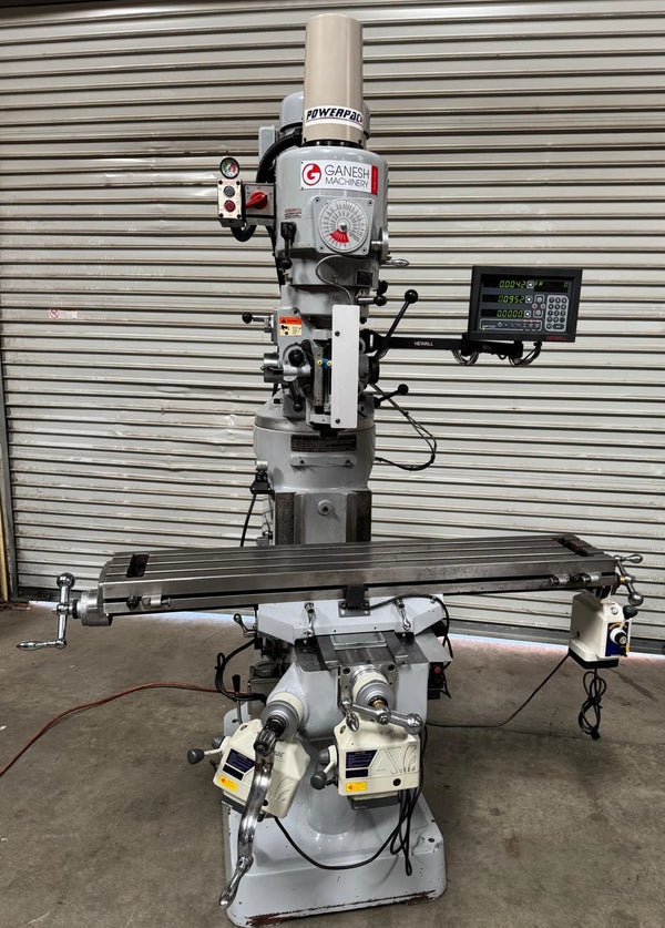 2016 Ganesh GMV-2F Bridgeport 9” x 50” Vertical Mill Milling Machine 3HP XYZ DRO
