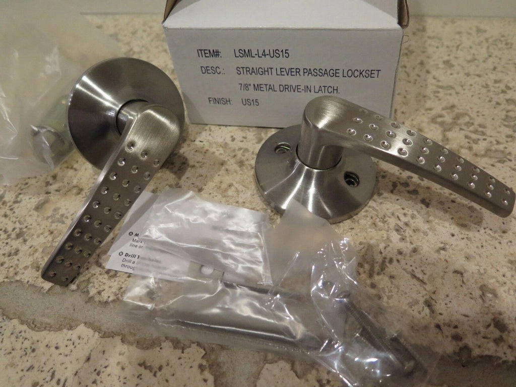 Lot of 20 Brand New STRAIGHT LOCK LEVER PASSAGE LOCKSET Dimpled 7/8" Metal Latch