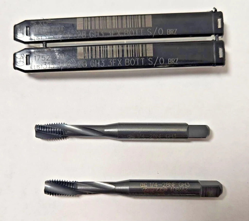 OSG 1/4-28 GH3 3FX BOTT Hand Tap EXO 1752701 S/O NEW Lot of 2 Taps