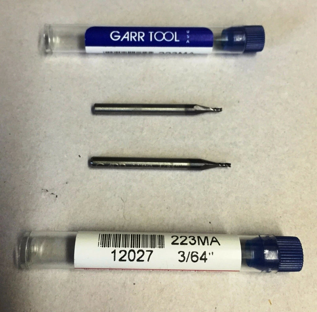 Lot of 2 GARR Tool 3/64" 223MA End Mill Carbide EDP # 12027 New
