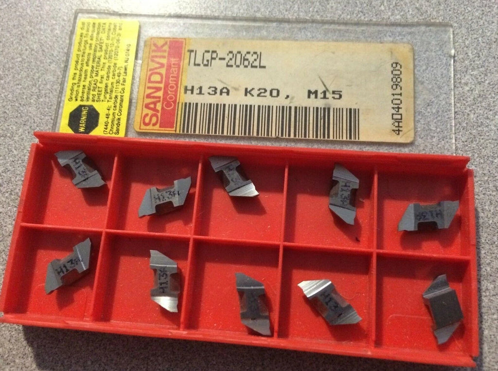 SANDVIK Coromant TLGP-2062L H13A K20 M15 Lathe Grooving Carbide Inserts 10 Pcs