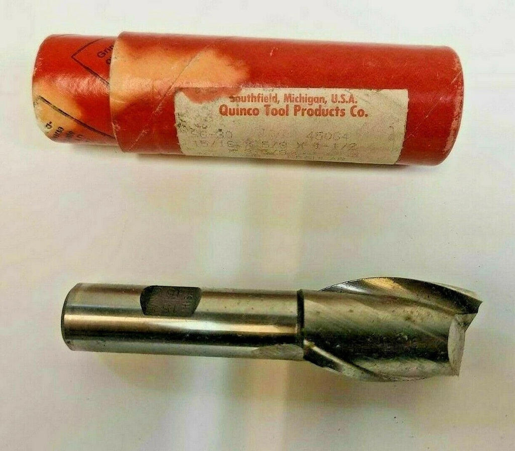 QUINCO TOOL PRODUCTS HSS End Mill 5/8 Shank 2 Flutes 15/16 Dia New SG-30 x 1-1/2