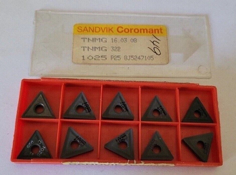 10 Pcs SANDVIK Coromant TNMG 322 1025 P25 Carbide Inserts Tool TNMG 16 03 08